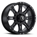 Aluminum Wheels 16x8 Raptor 981 Matte Black 0 Offset 5 on 114.3 Bolt Pattern 78.3 Bore Raceline