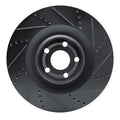 R1 21-25 Ford Mustang Mach-E Front Right Drilled & Slotted Black Brake Rotor