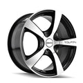 ~(27 lbs. 19X19X8)~ TR9 (3190) BLACK/MACHINED FACE/MACHINED LIP 17X7 5-100/5-114.3 42MM 72.62MM