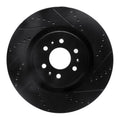 R1 04-11 Cadillac CTS Front Right Drilled & Slotted Black Brake Rotor
