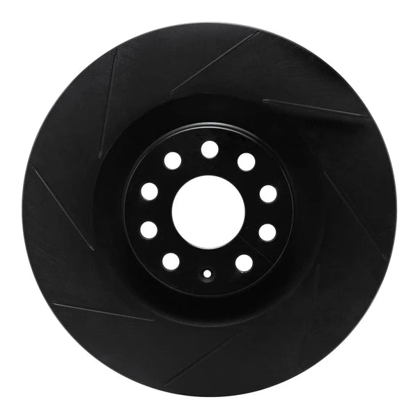 R1 06-13 Volkswagen CC Front Left Slotted Black Brake Rotor