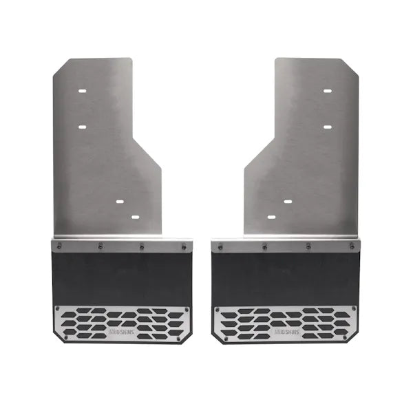 1723 F250/F350 SUPER DUTY MUD SKINS REAR PAIR BRUSHED STAINLESS STEEL