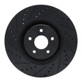 R1 16-18 Ford Focus Front Left Drilled & Slotted Black Brake Rotor