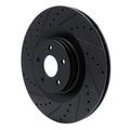R1 16-18 Ford Focus Front Left Drilled & Slotted Black Brake Rotor