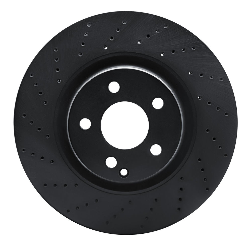 R1 06-15 Mercedes-Benz CLS500 Front Left Drilled Black Brake Rotor