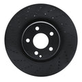 R1 06-15 Mercedes-Benz CLS500 Front Left Drilled Black Brake Rotor
