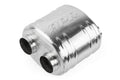 Premium Sound Absorption Muffler Dual 63.5mm (2.5 Inch) T304 stainless steel with straight-through Dual 63.5mm (2.5 Inch) inlet and outlet. Oval Body 220mm (8.66 Inch) x 169mm (6.65 Inch) x 211mm (8.31 Inch) APR