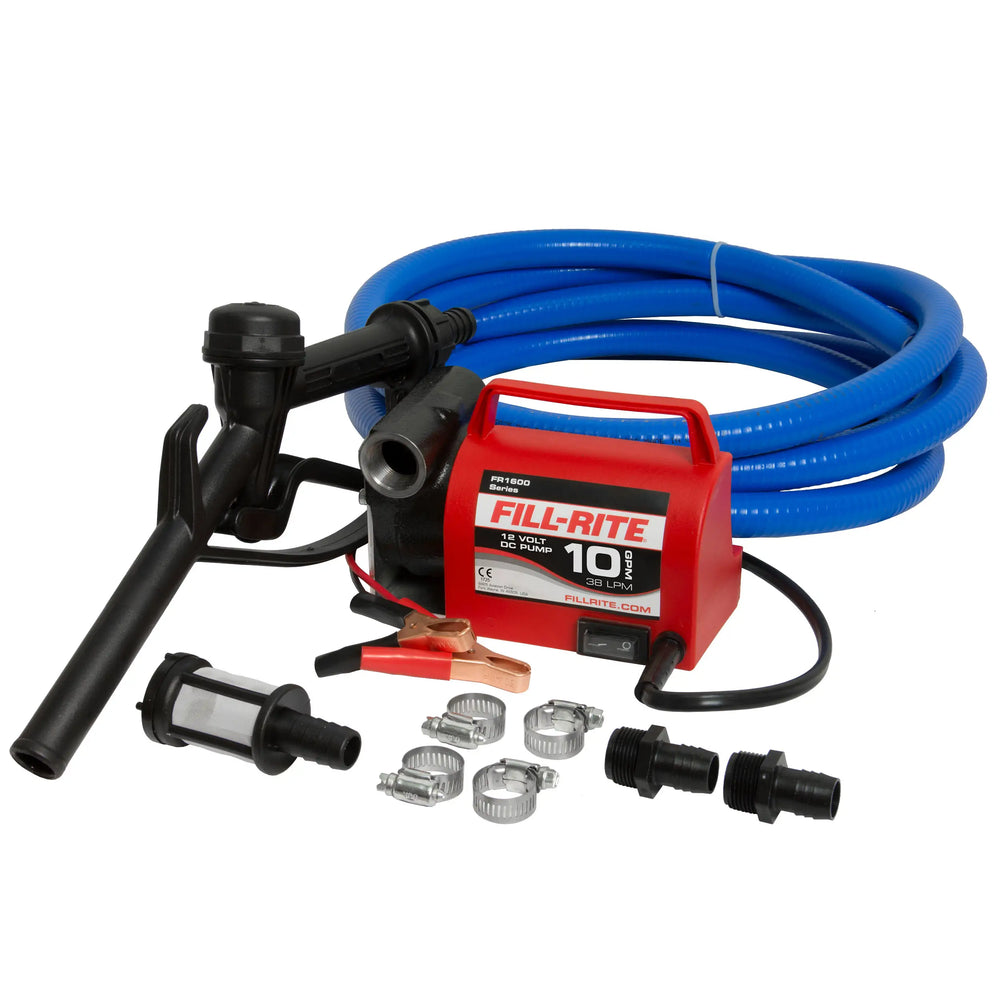 PORTABLE 12V DC 10 GPM PORTABLE FUEL TRANSFER PUMP WITH NOZZLE