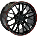 18 IN REPLICA WHEEL CV08A FITS CHEVROLET CORVETTE C6 ZR1 RIM 18X10.5 REDLINE W