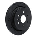 R1 13-19 Cadillac XTS Rear Right Drilled & Slotted Black Brake Rotor