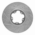 R1 14-19 Ford Transit-350/SRW Front Left Drilled & Slotted Black Brake Rotor