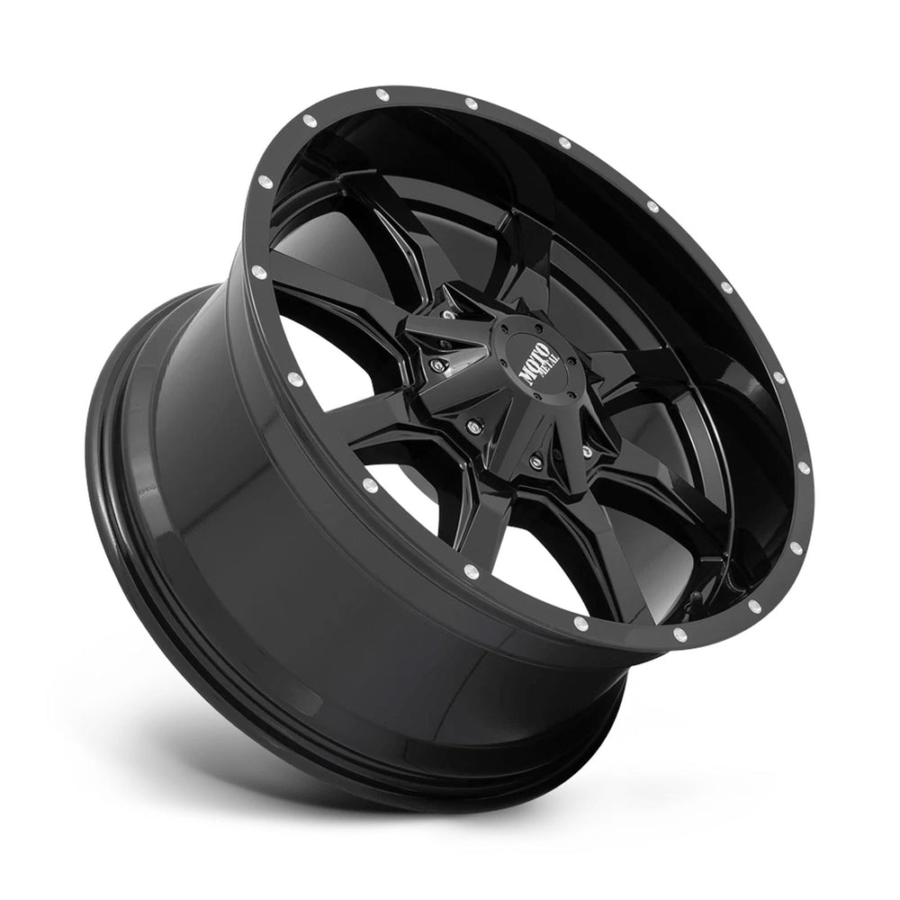 MO970 17x8 5x127.00/5x139.70 GLOSS BLACK W/MILLED LIP (0 mm)
