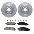 R1 20-25 Chrysler Pacifica Front Left Drilled & Slotted Silver Brake Rotor