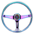 Reinforced Steering Wheel - Matsuri 350mm 2 Deep Dish Clear Acrylic Steering Wheel and NeoChrome spoke finish with slits.