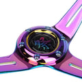 Reinforced Steering Wheel - Matsuri 350mm 2 Deep Dish Clear Acrylic Steering Wheel and NeoChrome spoke finish with slits.