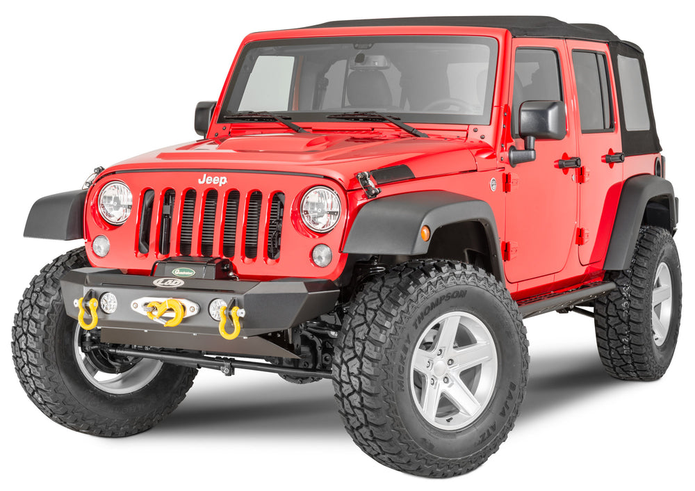 ~(18 lbs. 40X14X2)~ Signature Series Shorty Bolt On Skid Plate Black Powder Coated 2007-2017 Jeep JK Wrangler