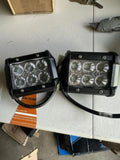 4X6 BLACKED OUT SERIES SEALED BEAM HEADLIGHT CONVERSION KIT W/WHITE DRL HALO& A