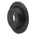 R1 12-20 Ford F-150 4WD Rear Right Drilled & Slotted Black Brake Rotor