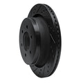 R1 12-20 Ford F-150 4WD Rear Left Drilled & Slotted Black Brake Rotor