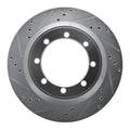 R1 Concepts Brake Rotor Drilled and Slotted Silver Fits Ford F-350