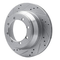 R1 99-04 Ford F-350 Super Duty 4WD Rear Left Drilled & Slotted Silver Brake Rotor