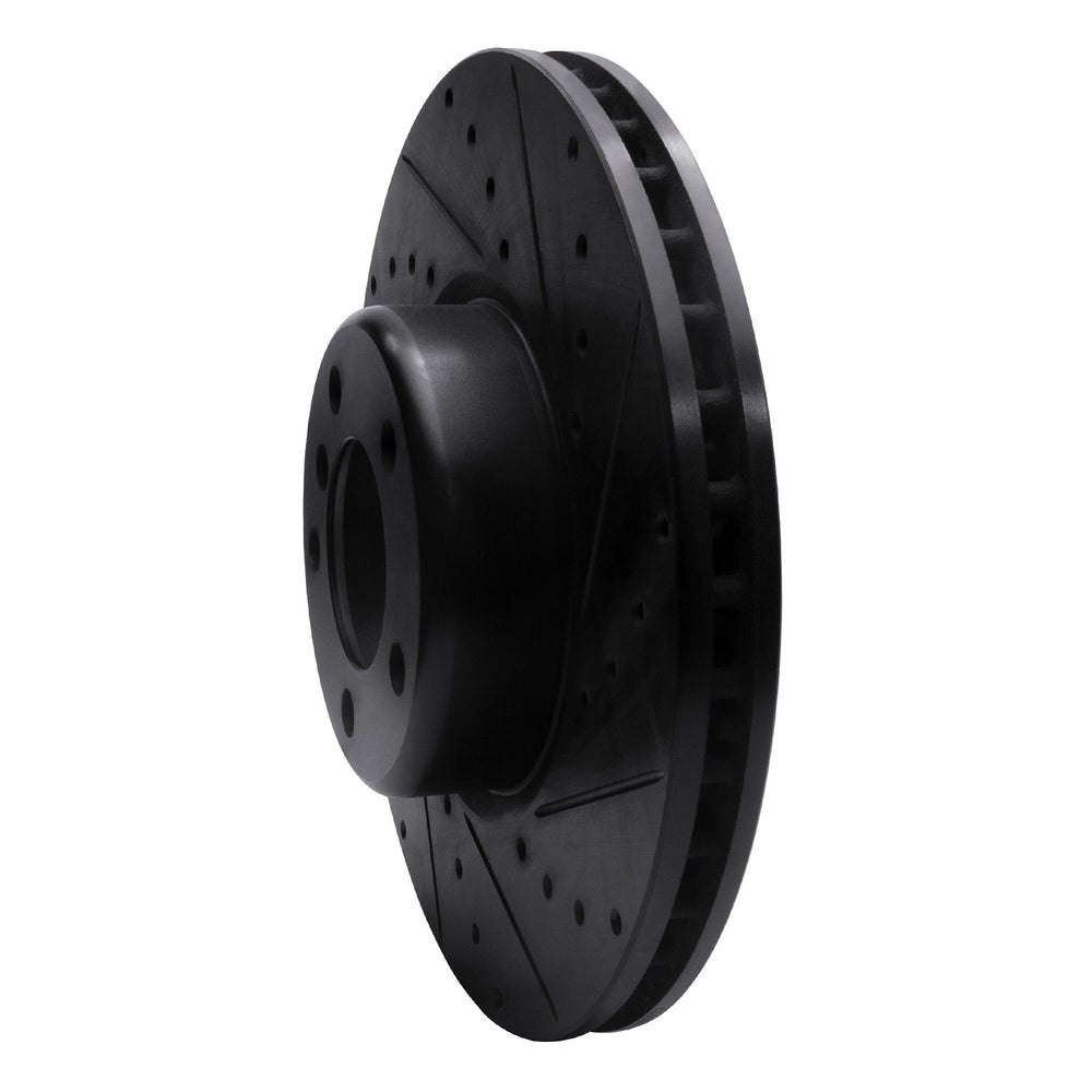 R1 12-21 BMW 440I Gran Coupe Front Right Drilled & Slotted Black Brake Rotor