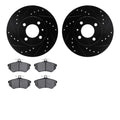R1 E- Line Series Brake Rotor - D/S - Black w/ Ceramic Pads Fits Volkswagen Cabrio