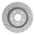 R1 12-18 Jeep Wrangler Front Left Drilled & Slotted Geo-Carbon Rotor