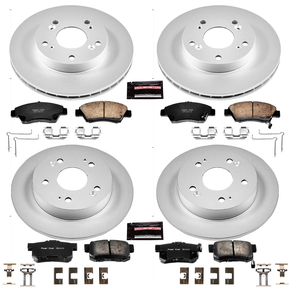Power Stop 09-11 Honda Civic Front & Rear Z17 Evolution Geomet Coated Brake Kit