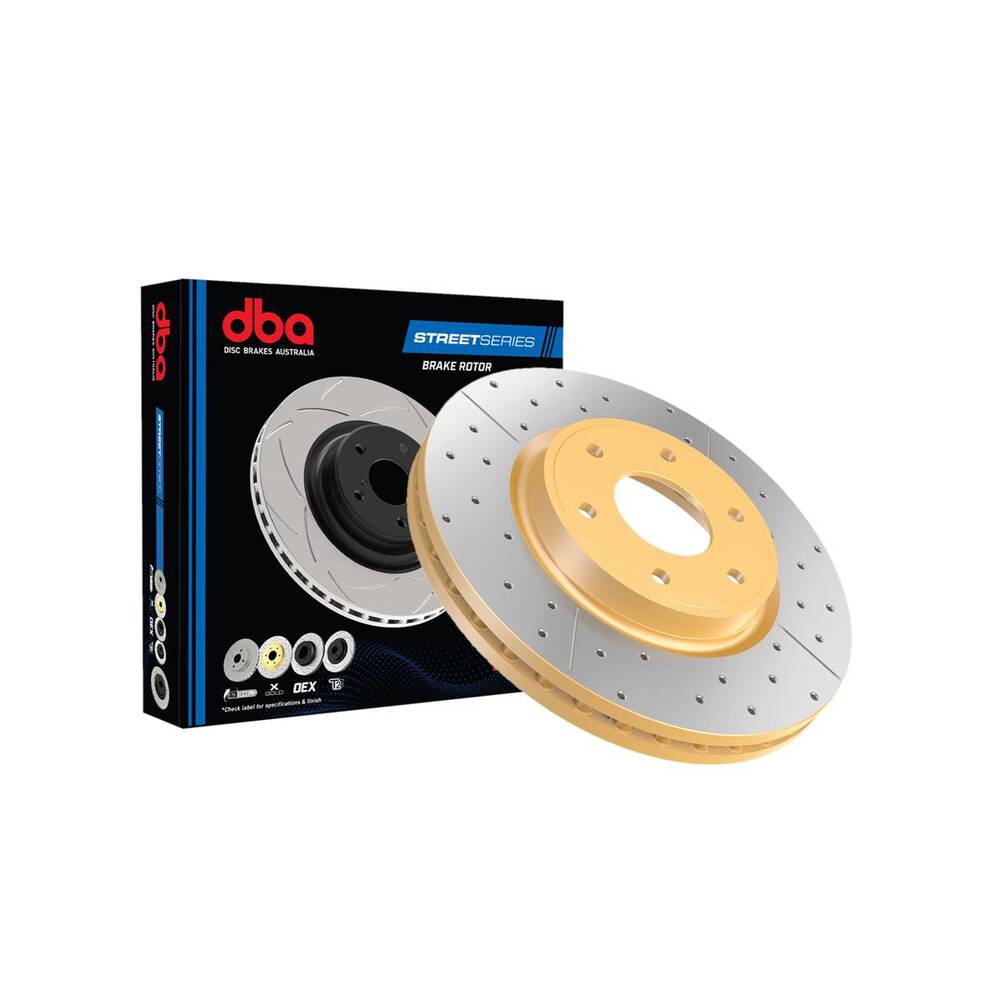 DBA 13-19 Lexus ES300h Front Street Series Drilled & Slotted Rotor w/Gold Hat