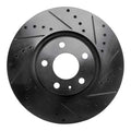 R1 05-11 Audi A6 (USA/Canada) Front Right Drilled & Slotted Black Brake Rotor