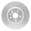 R1 08-17 Cadillac CTS Front Left Drilled & Slotted Silver Brake Rotor