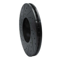 R1 07-19 BMW X6 Front Right Drilled & Slotted Black Brake Rotor