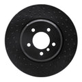 R1 04-10 BMW 535i Front Left Drilled Black Brake Rotor