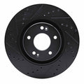 R1 17-20 Kia Cadenza Front Left Drilled & Slotted Black Brake Rotor