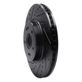 R1 18-23 Genesis G70 Front Left Drilled & Slotted Black Brake Rotor