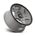 ~(29 lbs. 20X20X11)~ ALPINE 17x8 5x112.00 SATIN GRAY W/ BLACK LIP (38 mm)