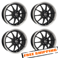 Enkei J10 17x7 4x100/114.3 42mm Offset 72.62mm Bore Dia Matte Black w/ Machined Lip Wheel