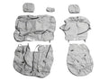 2009 RAM 15003500 CREW CAB BENCH SEAT W/3 ADJ HDRSTS SEAT SAVER SECOND ROW POLYCOTTON GREY