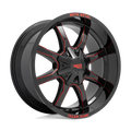MO970 17x8 5x139.70/5x150.00 GLOSS BLACK W/ MACHINED FACE (0 mm)