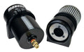 Moroso Single Inlet -12AN Billet Breather Tank Catch Can - Black