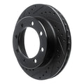 R1 95-99 Ford F-250 4WD (Excl Super Duty) Front Left Drilled & Slotted Black Brake Rotor