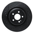 R1 20-26 Mercedes-Benz GLS580 Rear Left Drilled & Slotted Black Brake Rotor
