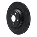 R1 20-26 Mercedes-Benz GLS580 Rear Left Drilled & Slotted Black Brake Rotor