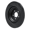 R1 20-26 Mercedes-Benz GLS580 Rear Left Drilled & Slotted Black Brake Rotor