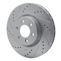 R1 Concepts Brake Rotor Drilled and Slotted Silver Fits Dodge Viper