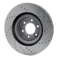 R1 Concepts Brake Rotor Drilled and Slotted Silver Fits Dodge Viper