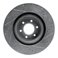 R1 Concepts Brake Rotor Drilled and Slotted Silver Fits Dodge Viper