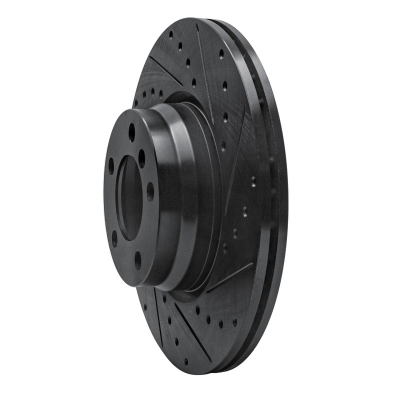 R1 12-18 BMW 428I Front Right Drilled & Slotted Black Brake Rotor