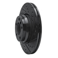 R1 12-18 BMW 428I Front Right Drilled & Slotted Black Brake Rotor